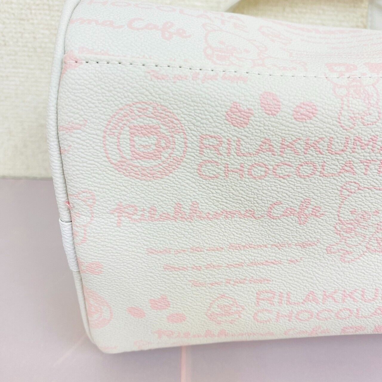 San-x Rilakkuma Korilakkuma Boston Hand Bag White Pink Kawaii Character Rare