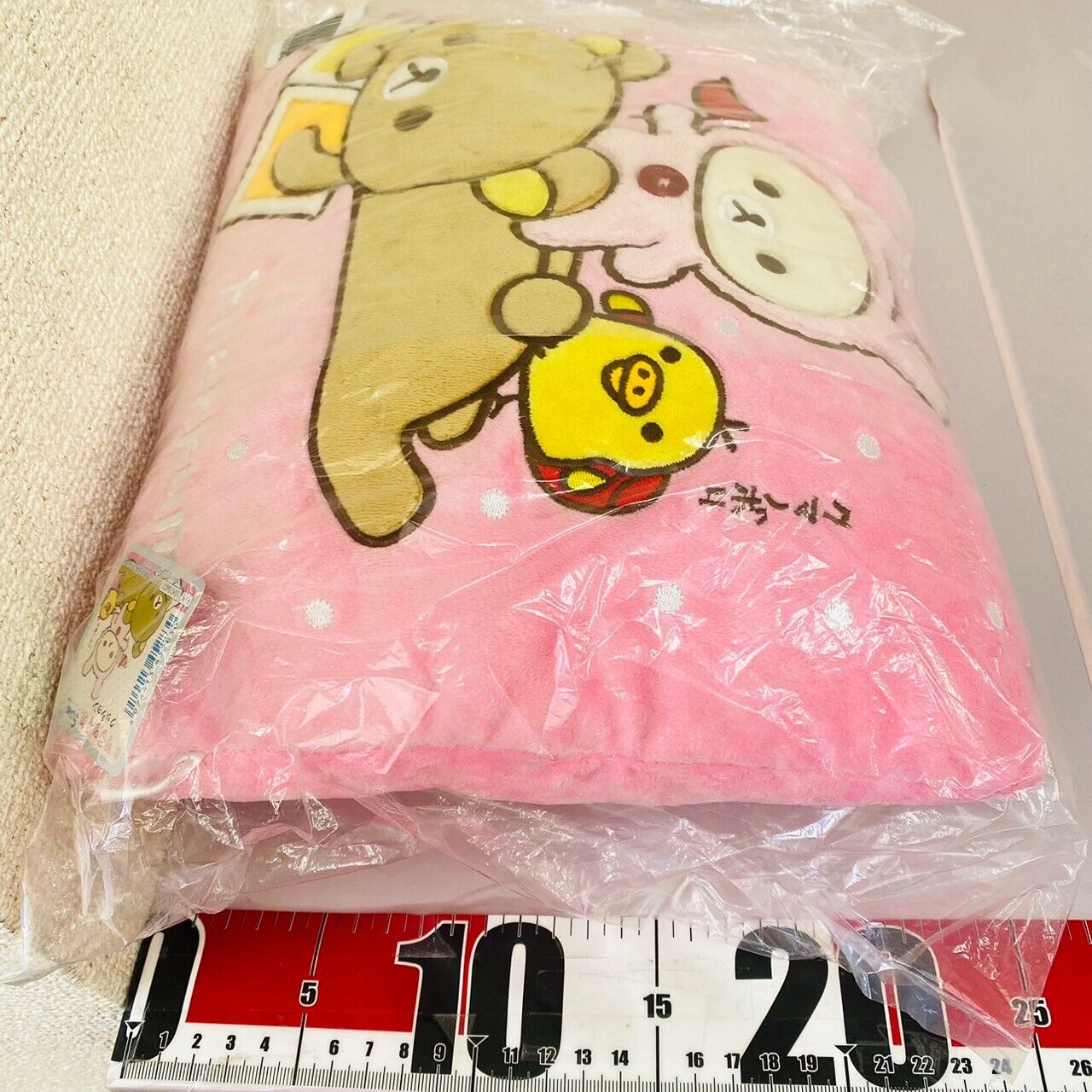 San-x Rilakkuma Korilakkuma Kiiroitori Cushion Pink Kumanobori Fluffy Bear Rare