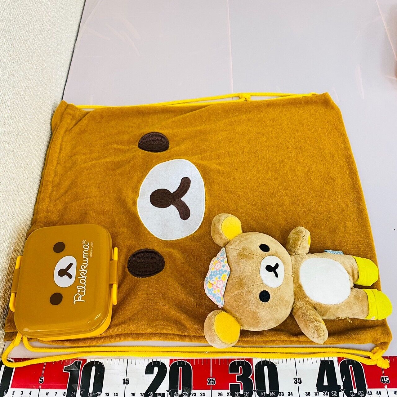 San-X Rilakkuma Knapsack Lunch Box Plush Blanket Set 4 Brown Bear Fluffy Kawaii