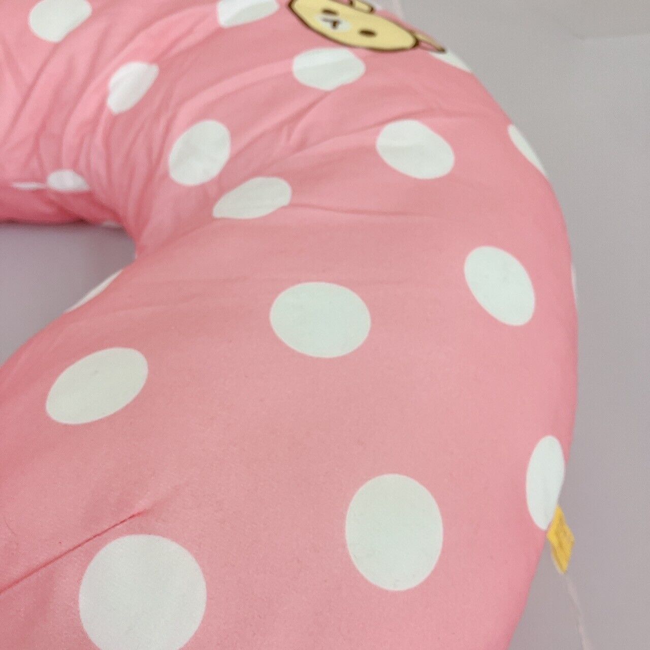 San-X Rilakkuma Korilakkuma Plush Dararan Waist Cushion Pink polka dot pattern