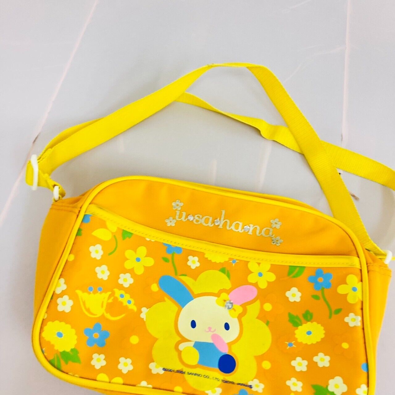 Sanrio Usahana Shoulder Bag School Yellow Flowers Rabbit Kawaii Character Rare