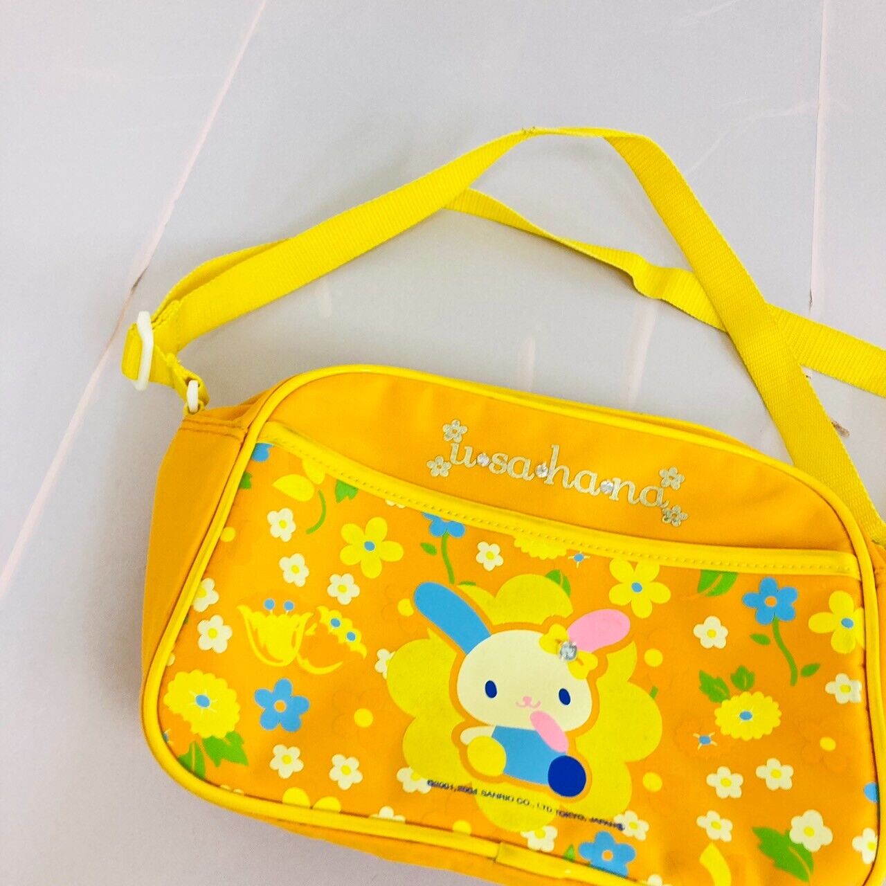 Sanrio Usahana Shoulder Bag School Yellow Flowers Rabbit Kawaii Character Rare