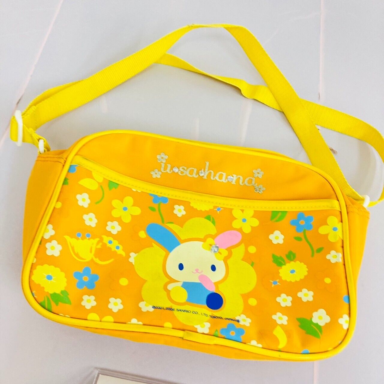 Sanrio Usahana Shoulder Bag School Yellow Flowers Rabbit Kawaii Character Rare