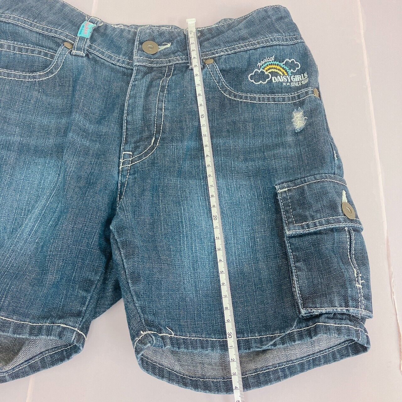 Daisy Lovers Kids Short Pants 140cm Denim Rainbow Paradise Girl Hibiscus Kawaii