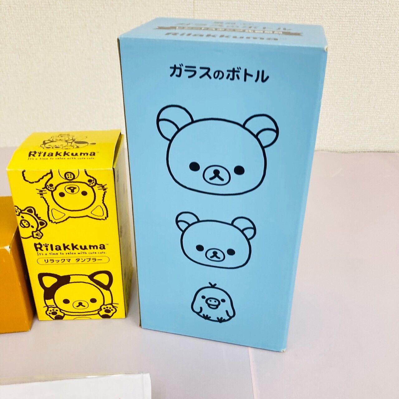 San-X Rilakkuma Kiiroitori Water Bottle Glass Tumblr Bear 3 Set Kawaii Character