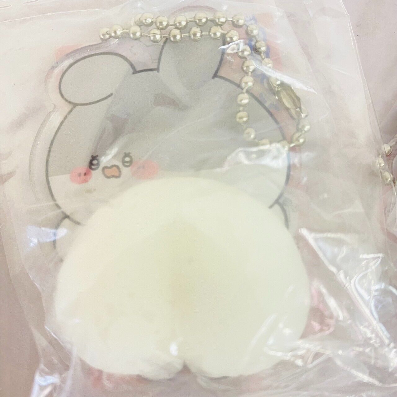 Asamimi chan Sticky Buttocks Squeeze Acrylic Key Ring Set 5 Ball Chain Rabbit