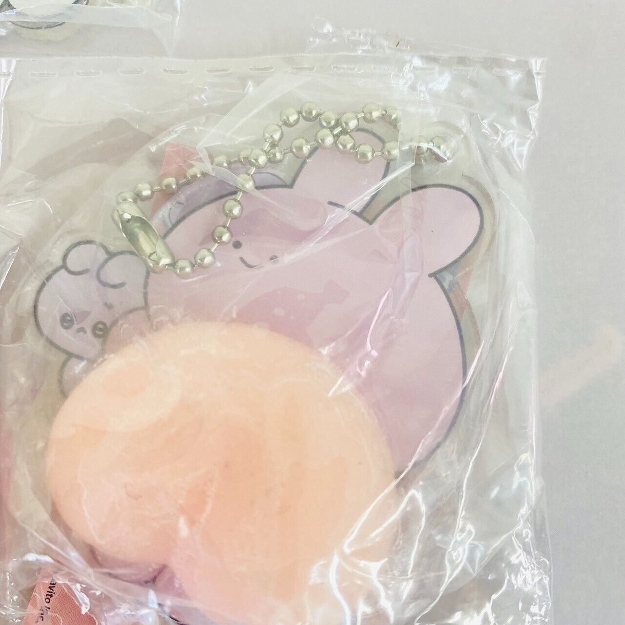 Asamimi chan Sticky Buttocks Squeeze Acrylic Key Ring Set 5 Ball Chain Rabbit