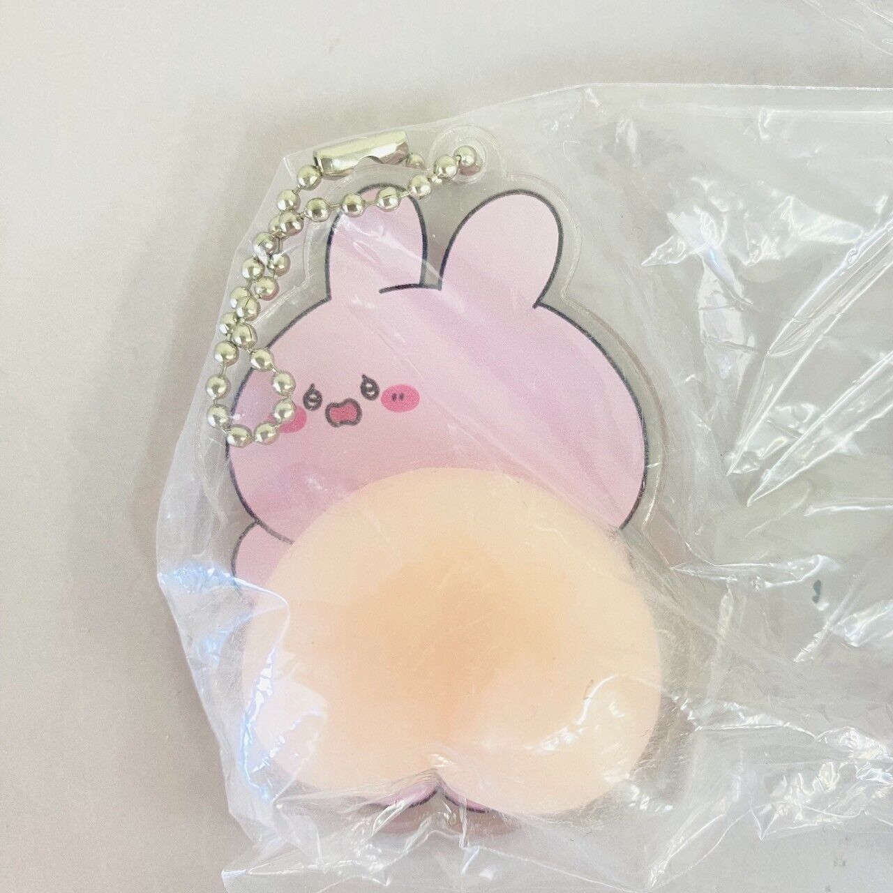 Asamimi chan Sticky Buttocks Squeeze Acrylic Key Ring Set 5 Rabbit Carrot Chain