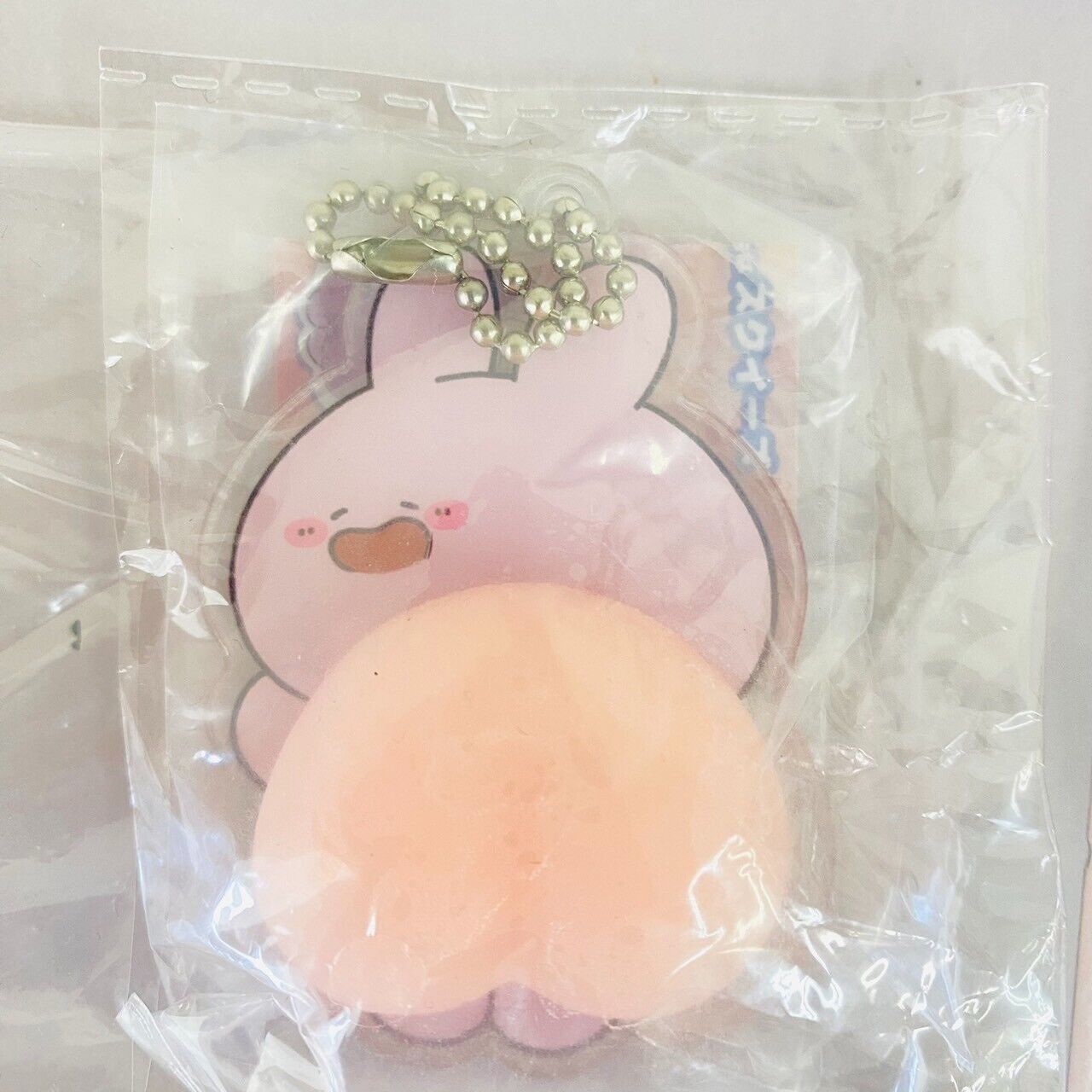 Asamimi chan Sticky Buttocks Squeeze Acrylic Key Ring Set 5 Rabbit Carrot Chain