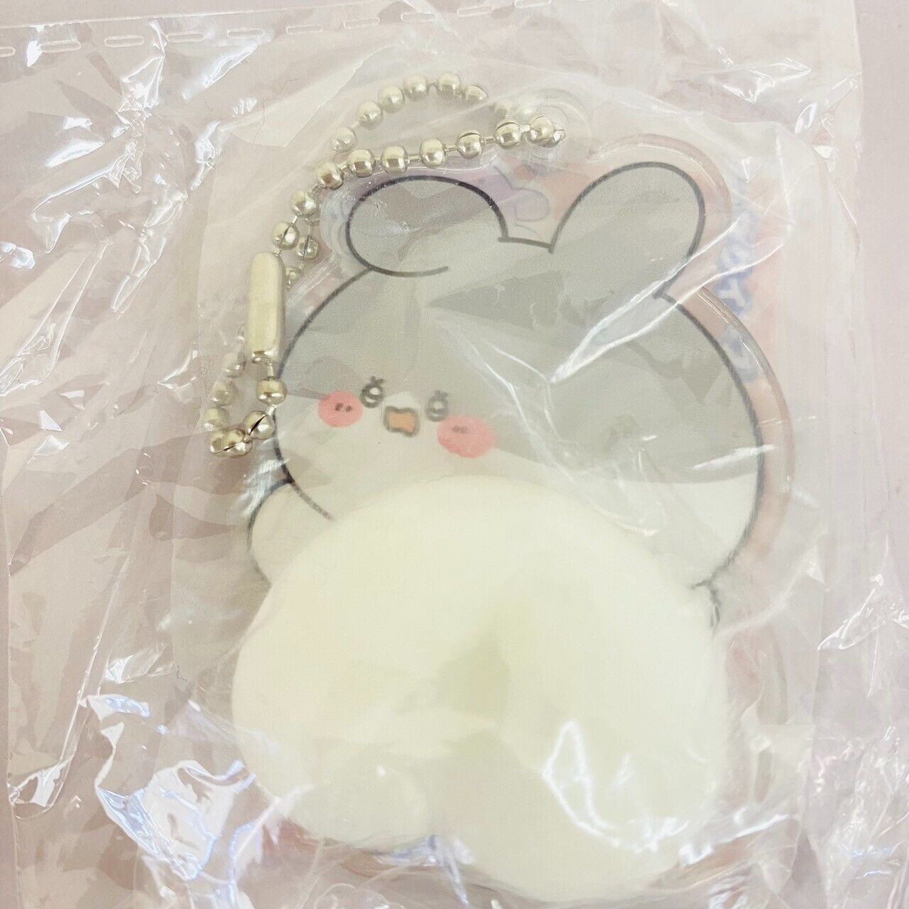 Asamimi chan Sticky Buttocks Squeeze Acrylic Key Ring Set 5 Rabbit Carrot Chain