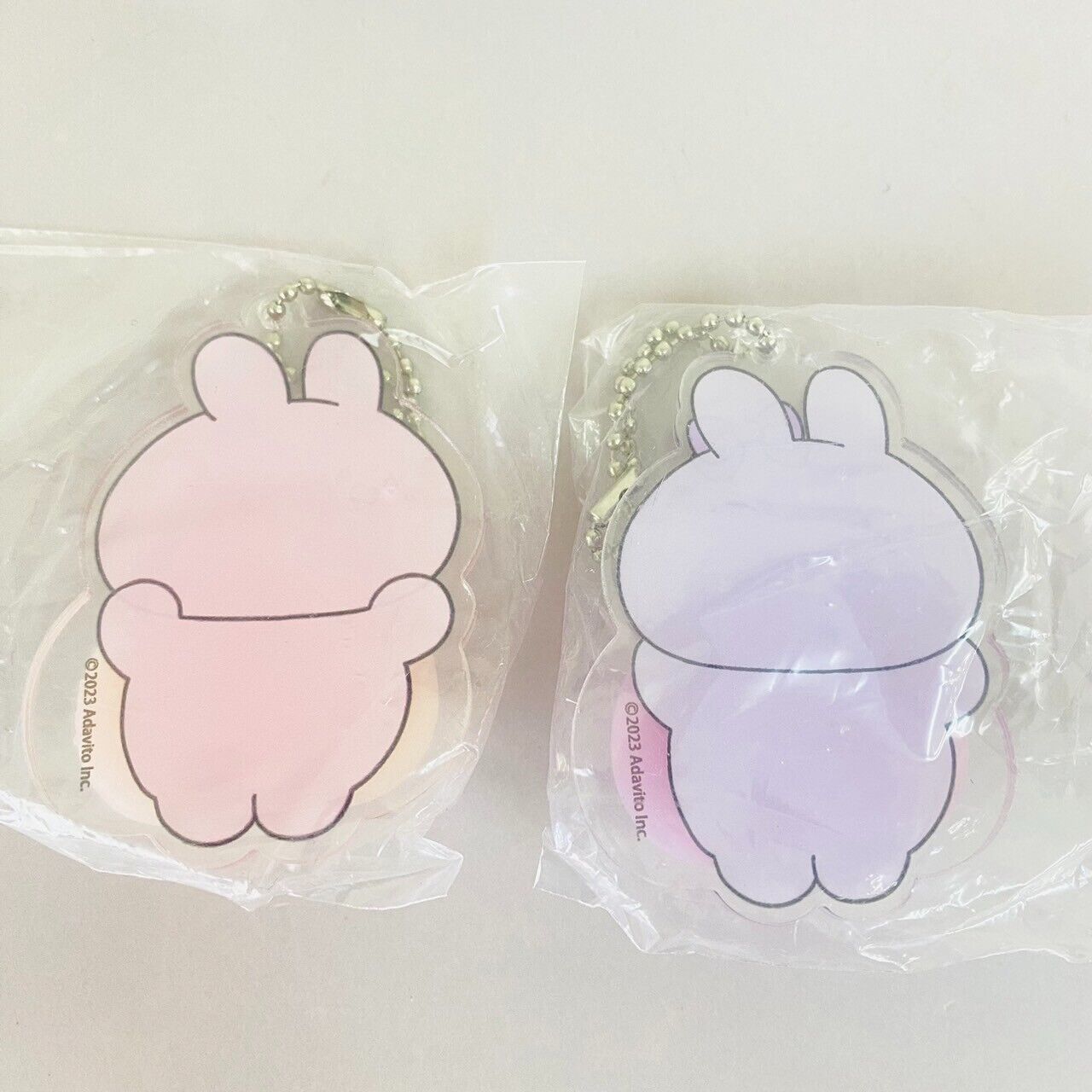 Asamimi chan Sticky Buttocks Squeeze Acrylic Key Ring Set 5 Rabbit Carrot Chain