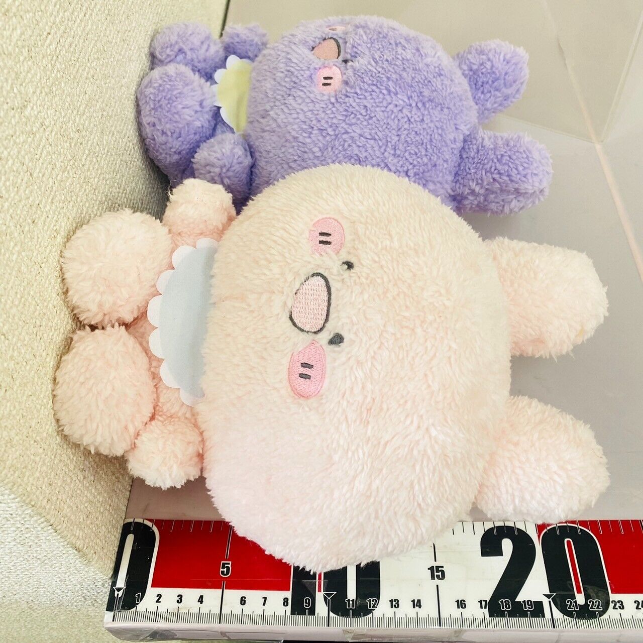 Asamimi Chan Plush Set 2 Soft Stuffed Toy Doll Babumimi Ver. Baby Pink Purple