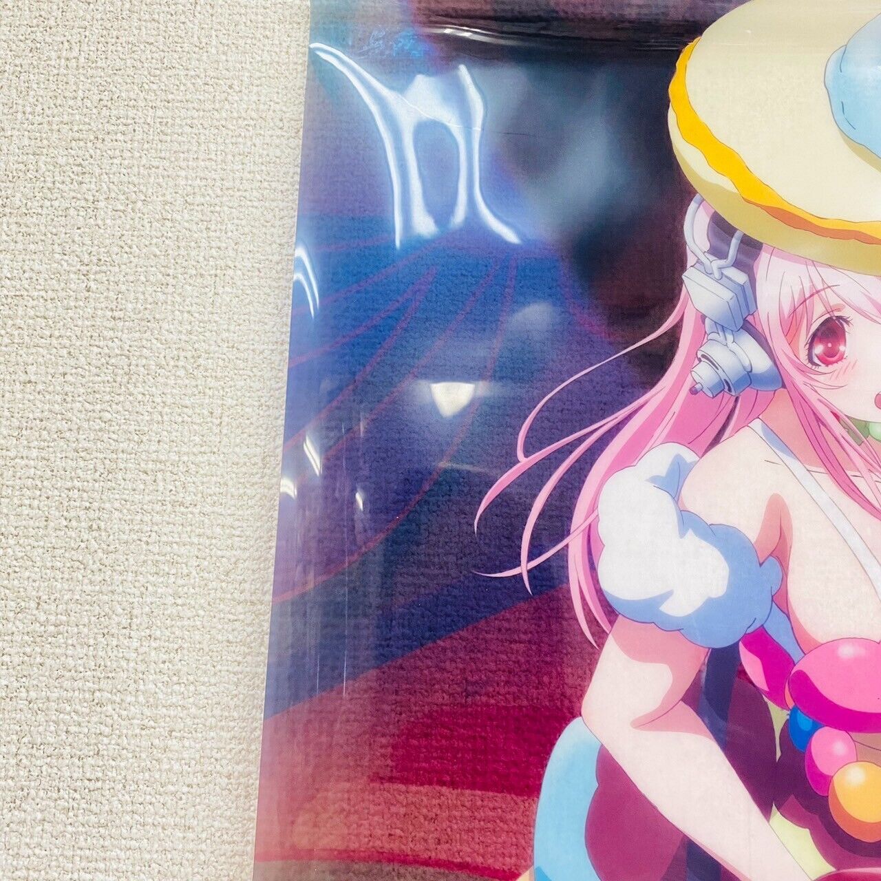 Super Sonico Clear Poster Soniani Prize Headphone Guitar Anime Manga Kawaii Rare