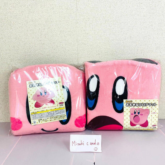 Kirby of the Stars Star Hoshi no Kirby Big Floor Mat Rug Set 2 Pink Fluffy Rare