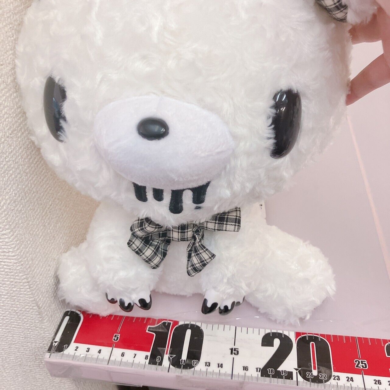 TAiTo Gloomy Bear White Bloody Plush Doll Soft Stuffed Toy Ribbon Plaid CGP 542