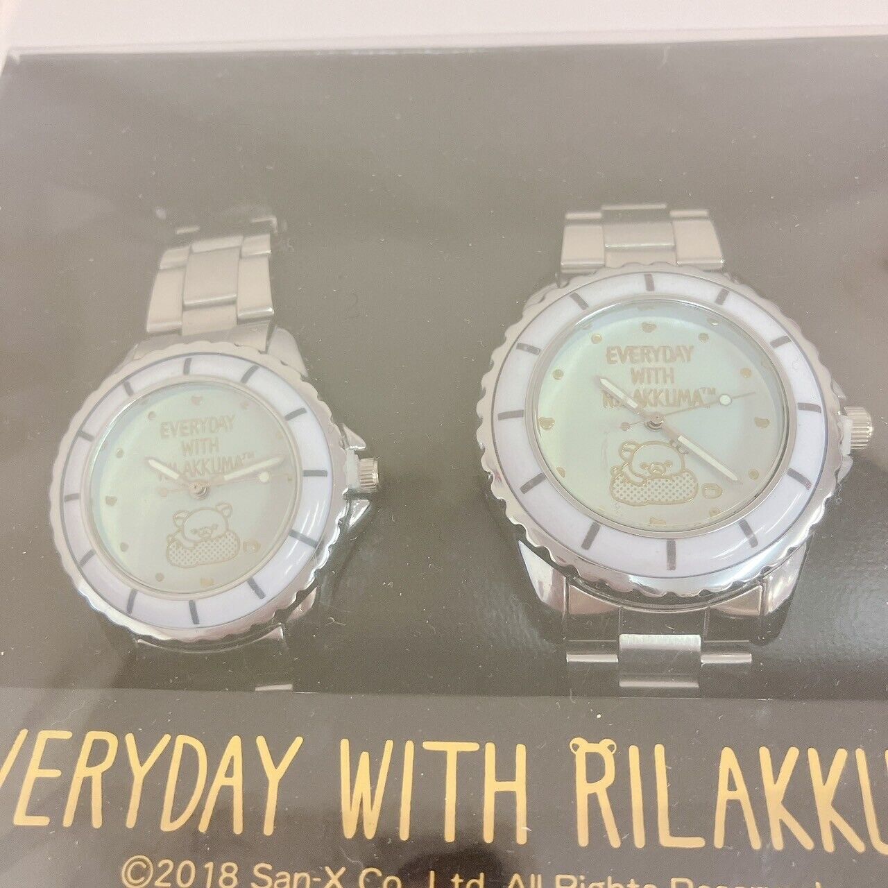 San-X Everyday With Rilakkuma Pair Watch Battery Set 2 White Bear Metal Kawaii