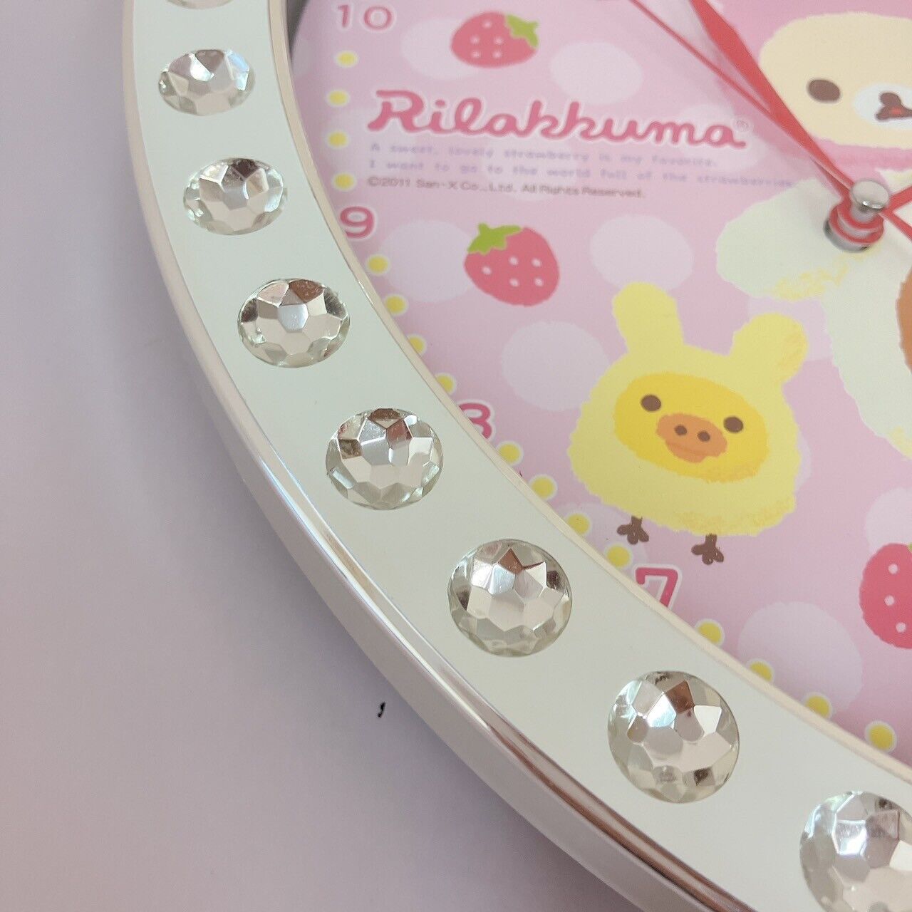 San-x Rilakkuma Clock Heart Jewelry Wall Clock Korilakkuma Kiiroitori White Pink