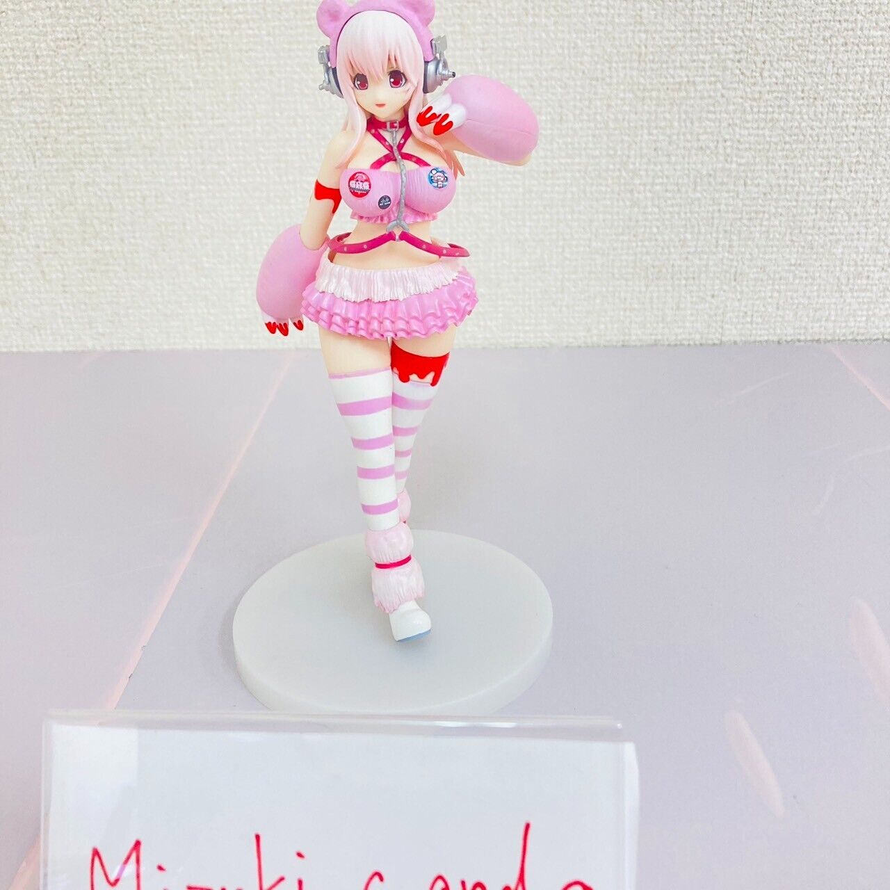 Super Sonico Figure Race Queen Gloomy Bloody Bear Collaboration Pink Costume