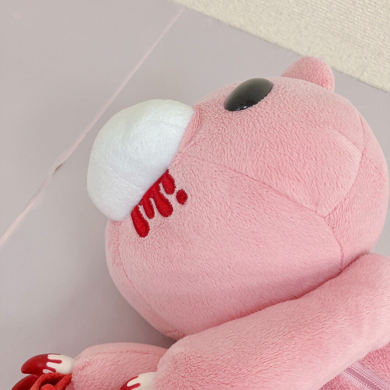 TAiTo Gloomy Bloody Bear Pouch Pink Plush Soft Toy Chax GP No Tag Fluffy Kawaii