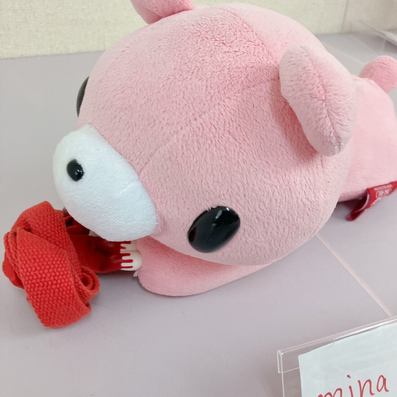 TAiTo Gloomy Bloody Bear Pouch Pink Plush Soft Toy Chax GP No Tag Fluffy Kawaii