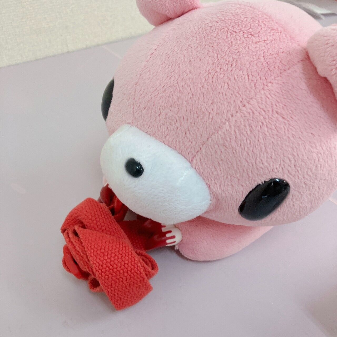 TAiTo Gloomy Bloody Bear Pouch Pink Plush Soft Toy Chax GP No Tag Fluffy Kawaii