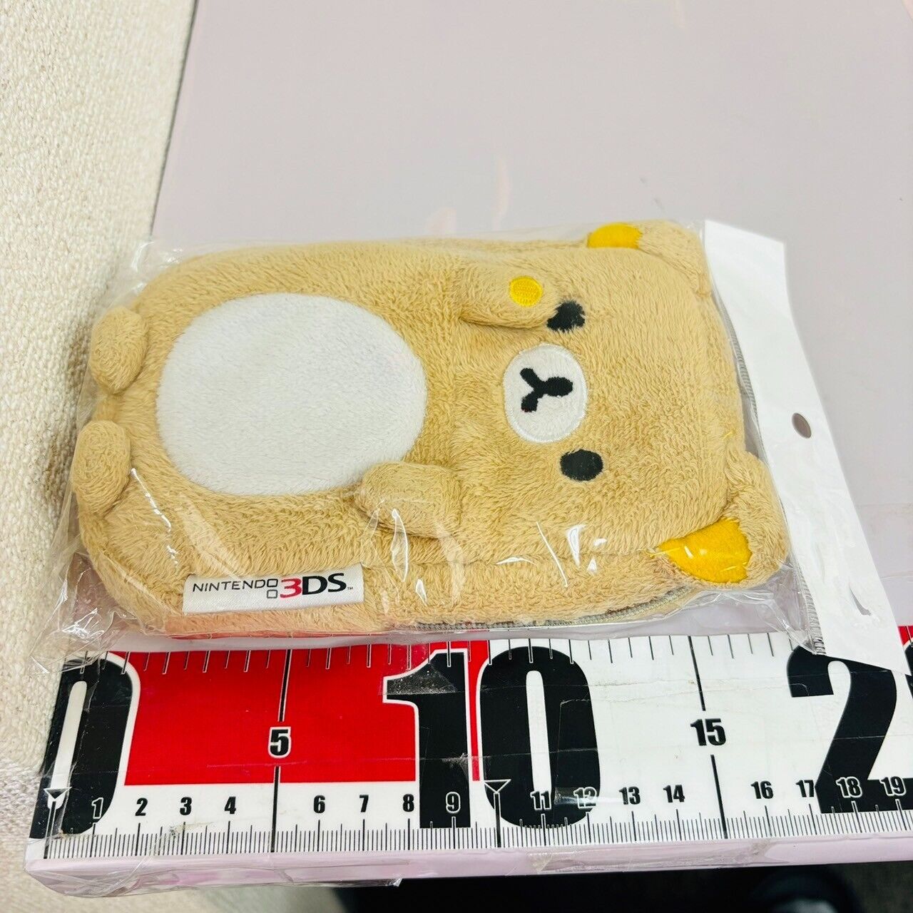 San-x Rilakkuma Nintendo 3DS Pouch Multi Case Plush Brown Bear Fluffy Soft Toy