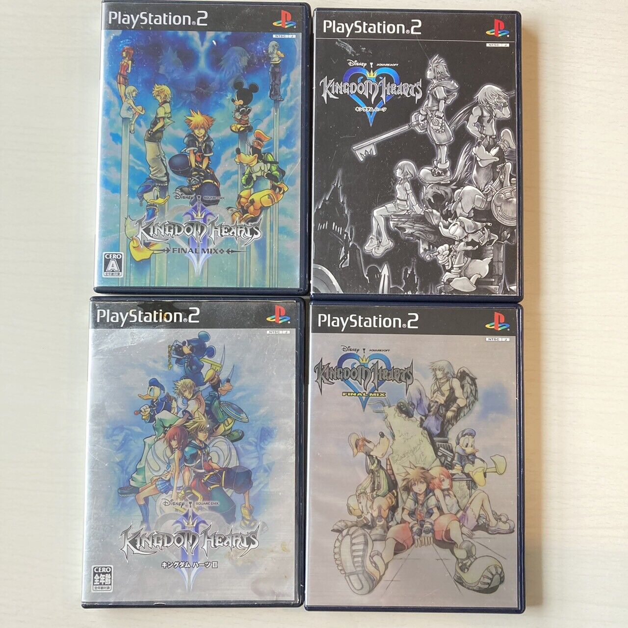 PlayStation 2 KINGDOM HEARTS 1 2 Final Mix 1 & 2 4Games Set Japan PS PS2 USED