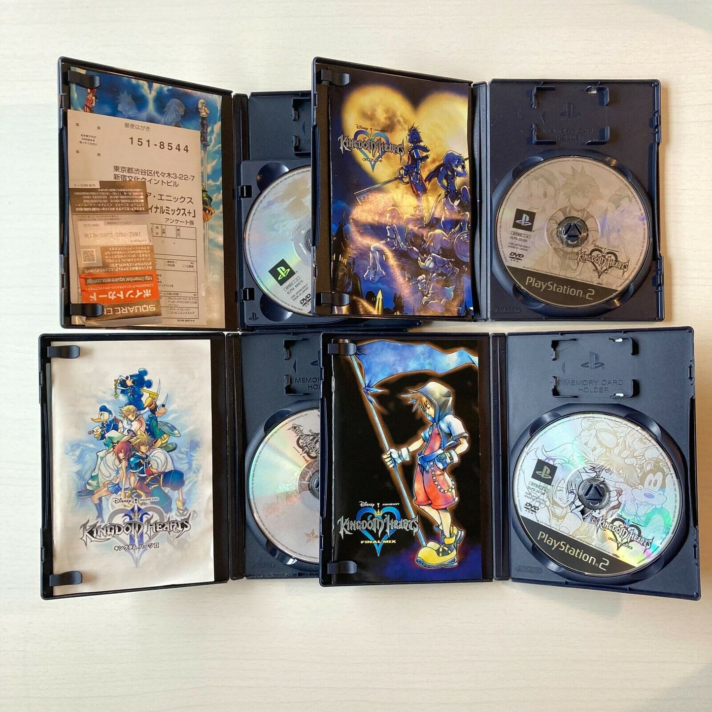 PlayStation 2 KINGDOM HEARTS 1 2 Final Mix 1 & 2 4Games Set Japan PS PS2 USED