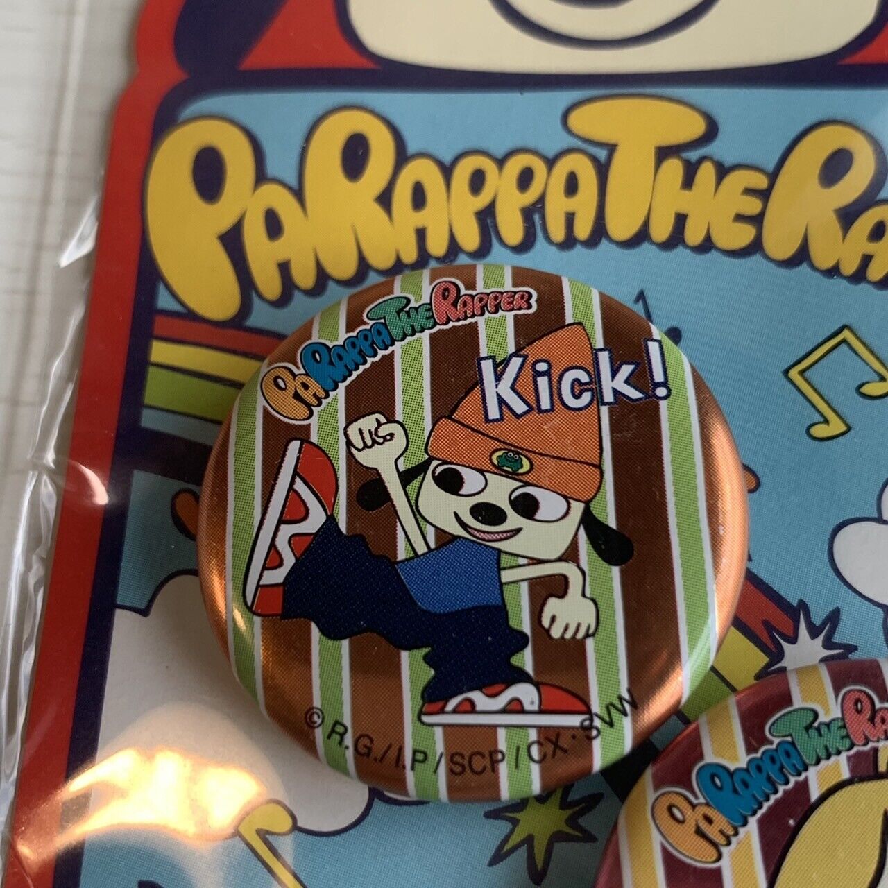 PS PaRappa the Rapper Can Badges PaRappa PlayStation Very RARE Limited Japan