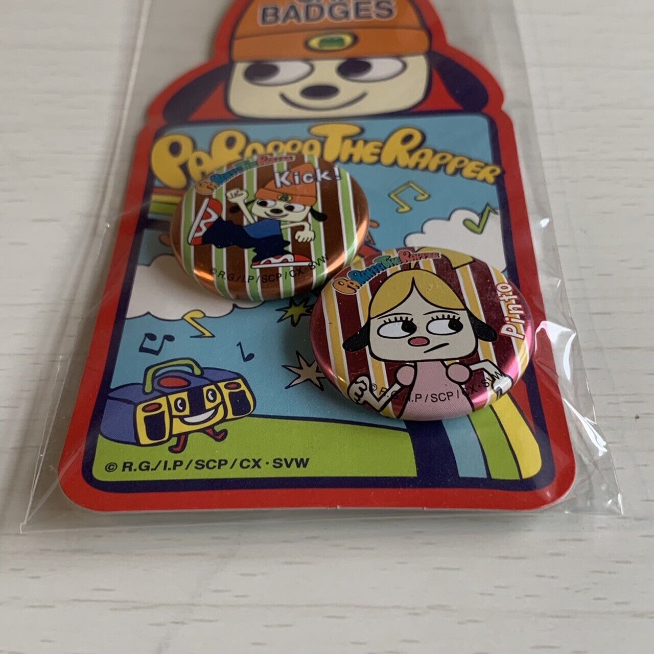 PS PaRappa the Rapper Can Badges PaRappa PlayStation Very RARE Limited Japan