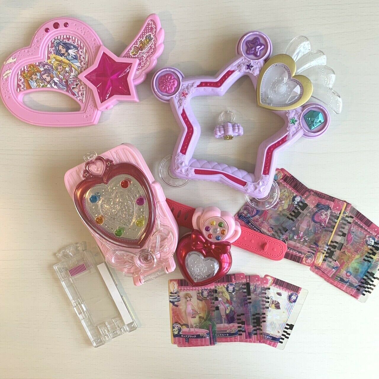 Glitter force Happiness Charge Precure Toy Set " Mirror Pre cards Tambourine "