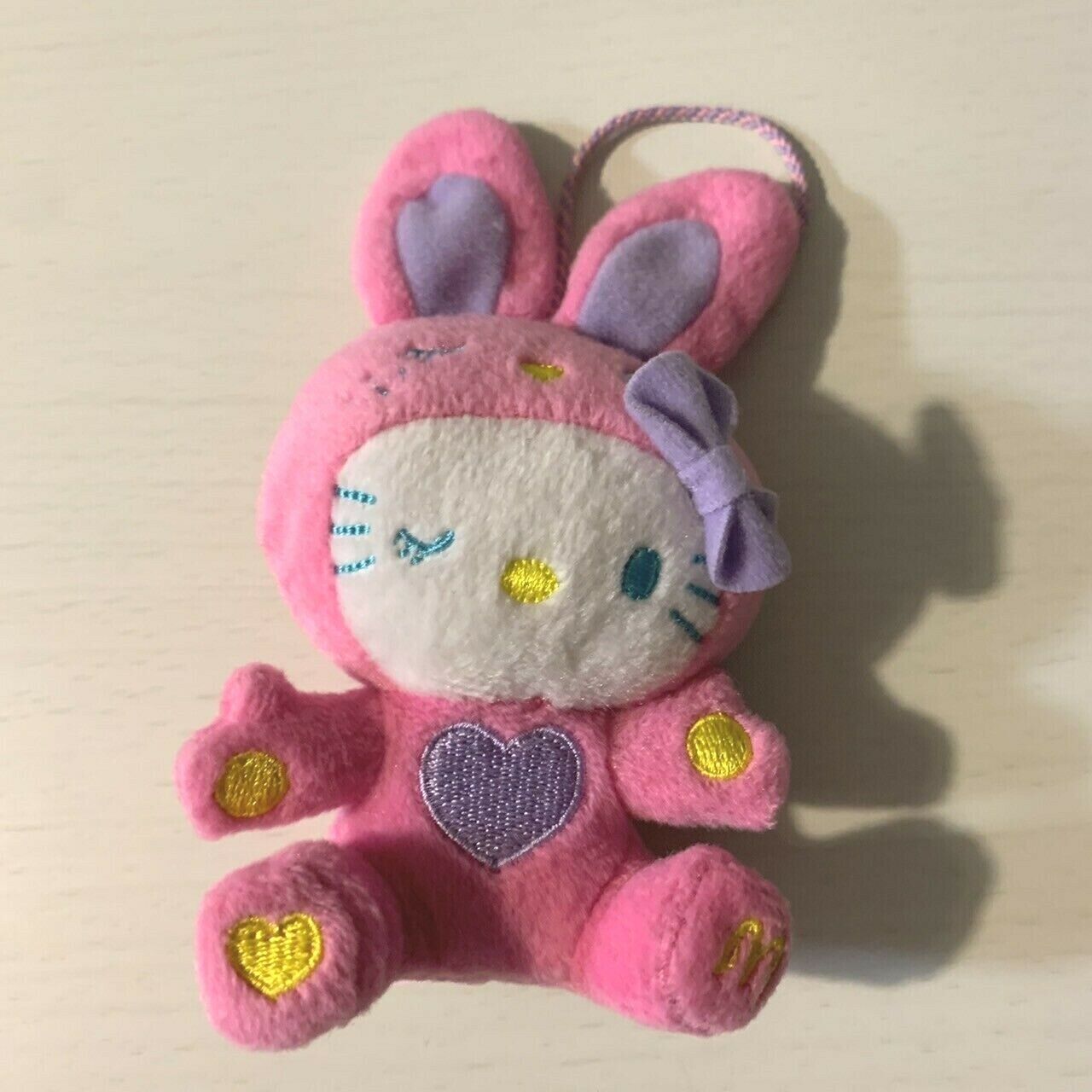 Sanrio McDonald's Hello Kitty Mascot Pink Rabbit Keychain Japan Limited JP RARE