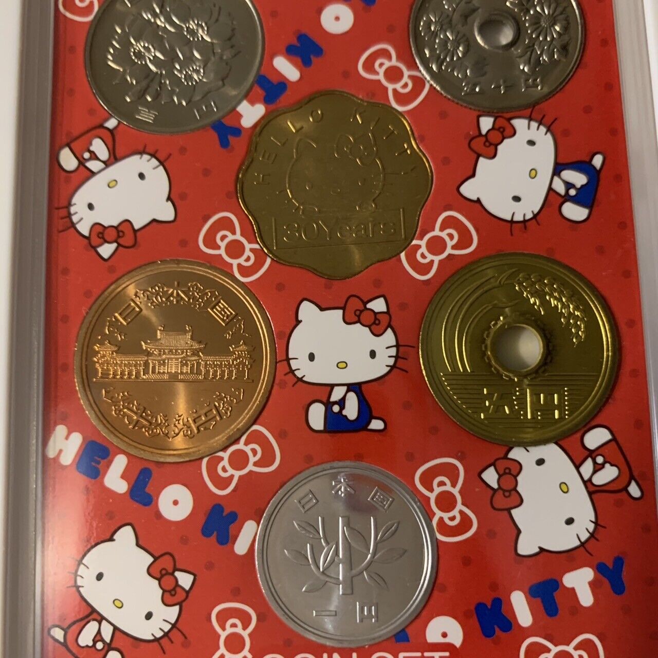 Sanrio Hello Kitty Coin Set Collectible 30th Anniversary 2004 RARE Japanese Yen