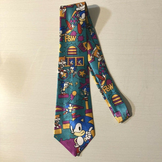 SEGA Sonic the Hedgehog Neck tie green Necktie Vintage limited Very Rare vintage