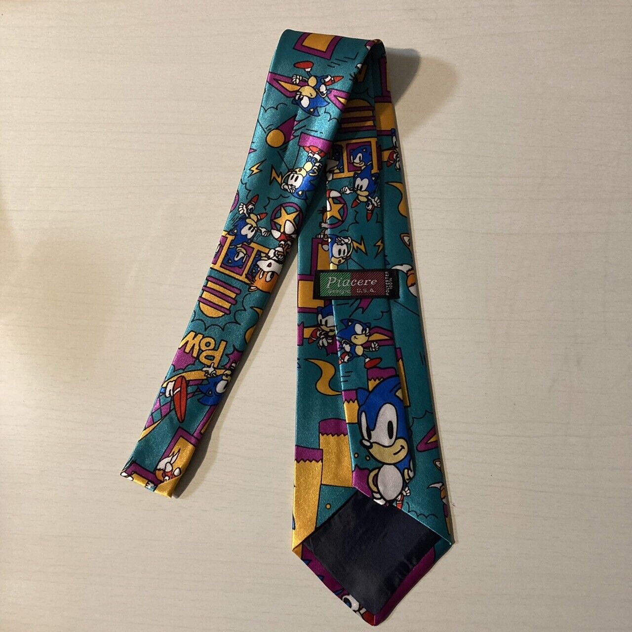 SEGA Sonic the Hedgehog Neck tie green Necktie Vintage limited Very Rare vintage