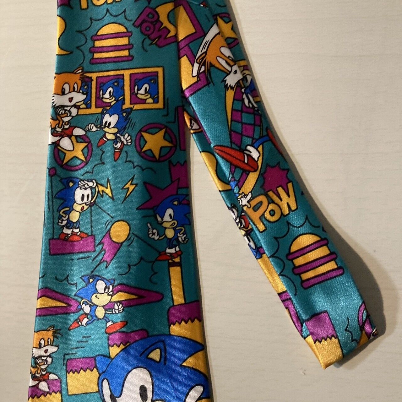 SEGA Sonic the Hedgehog Neck tie green Necktie Vintage limited Very Rare vintage