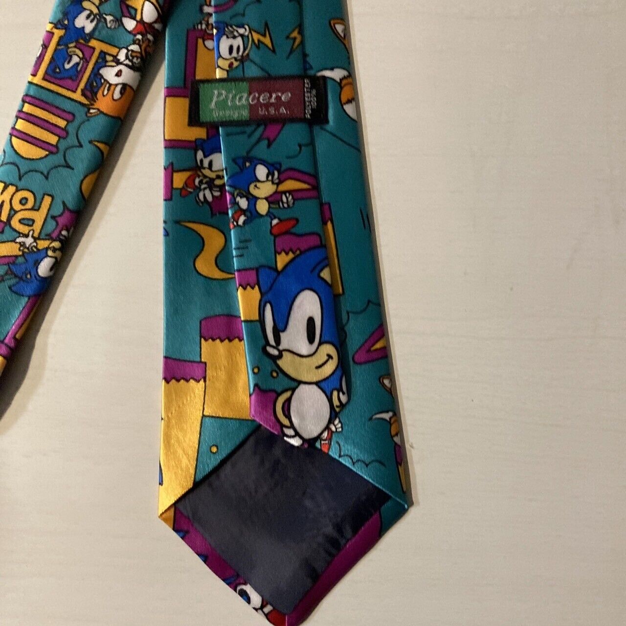 SEGA Sonic the Hedgehog Neck tie green Necktie Vintage limited Very Rare vintage