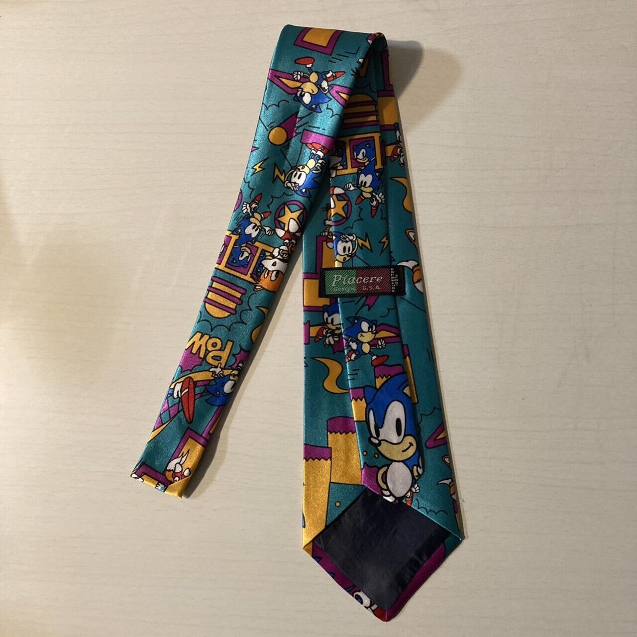 SEGA Sonic the Hedgehog Neck tie green Necktie Vintage limited Very Rare vintage