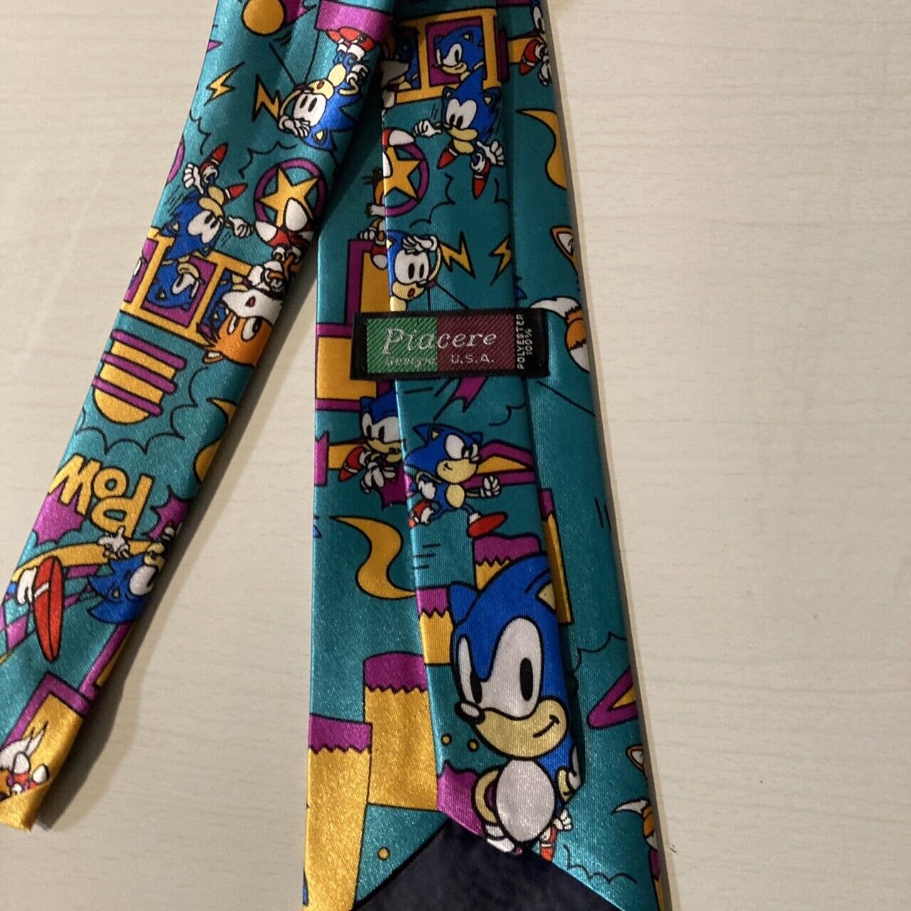 SEGA Sonic the Hedgehog Neck tie green Necktie Vintage limited Very Rare vintage