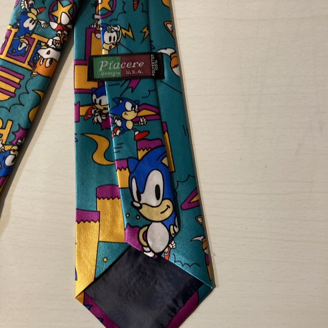 SEGA Sonic the Hedgehog Neck tie green Necktie Vintage limited Very Rare vintage