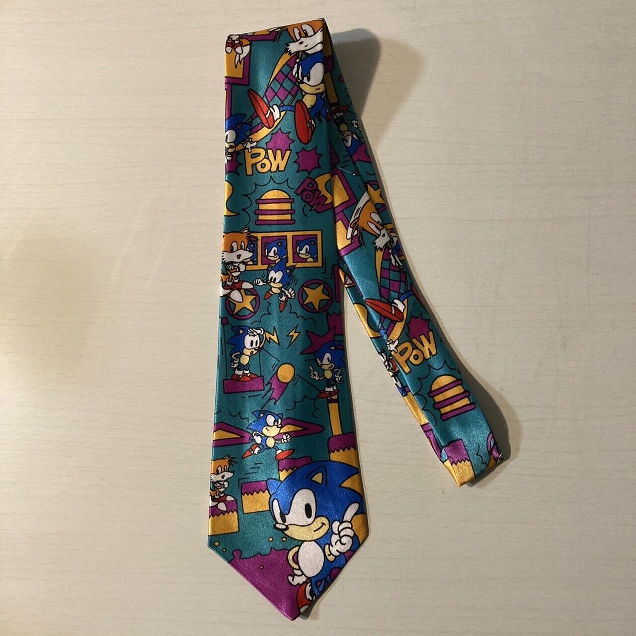 SEGA Sonic the Hedgehog Neck tie green Necktie Vintage limited Very Rare vintage