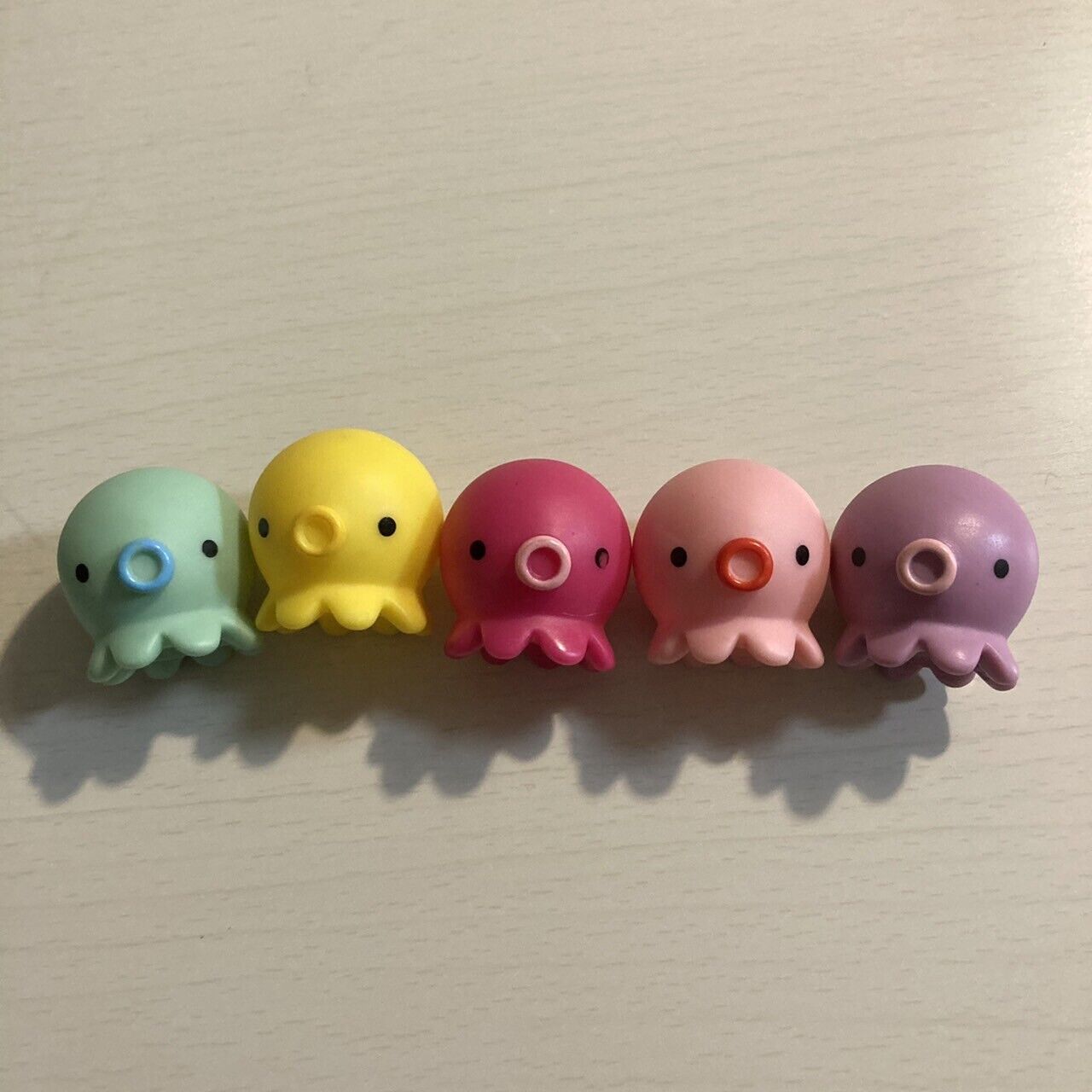 Takochu Octopus Mini Mascot Figure Toy Doll " Red purple yellow pink green " Set