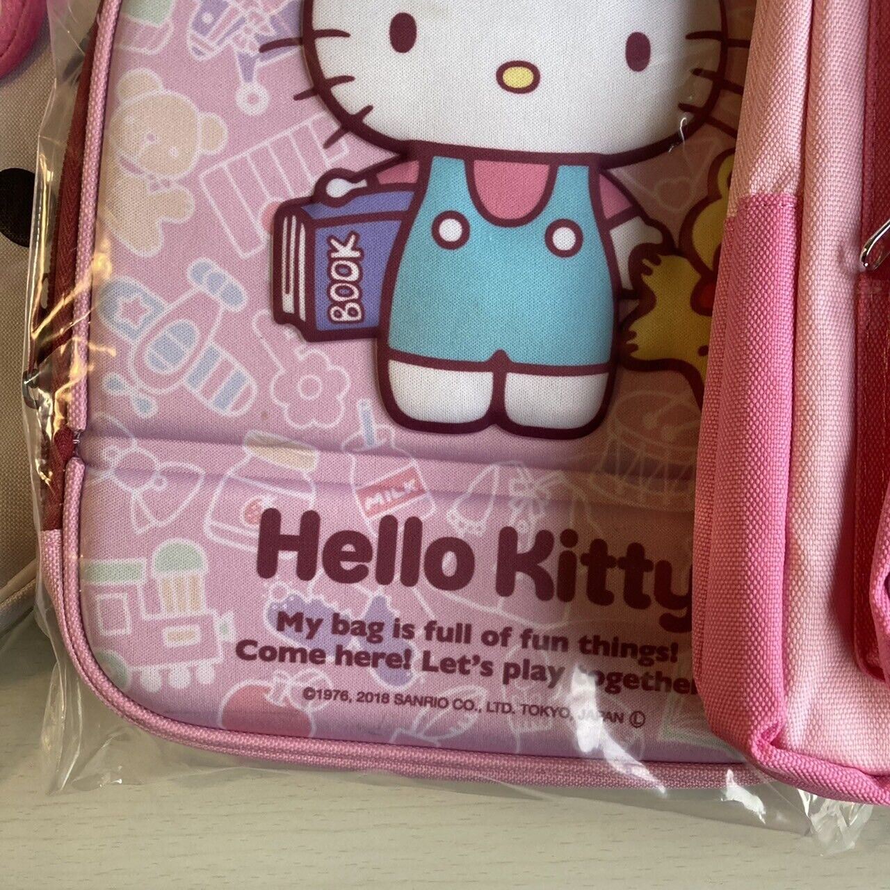 Sanrio Hello Kitty Ruck sack Bag Backpack 3 Set Pink Face Plush Toy Anime Japan