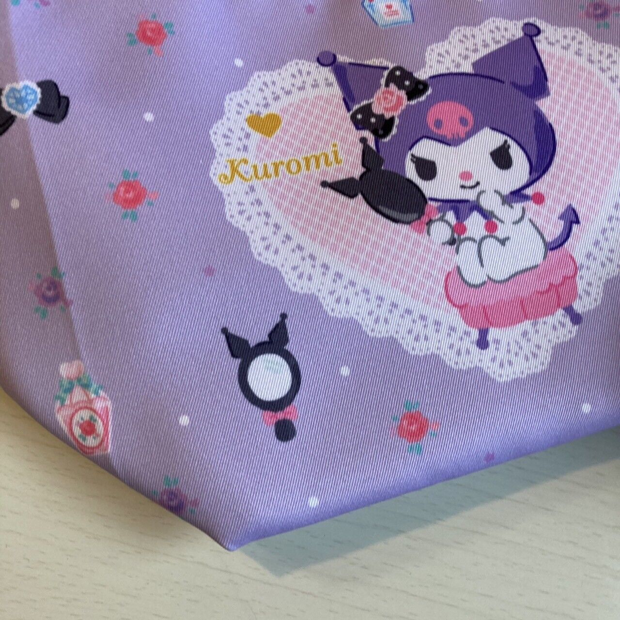 Sanrio Kuromi Tote Bag & Pouch Set Purple Pink frill Anime Character Manga Japan