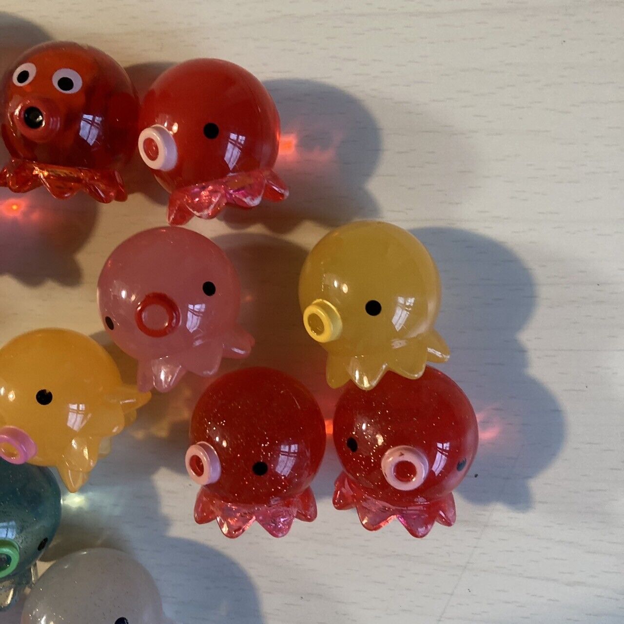 Takochu Octopus Mini Mascot Figure Toy Crystal Clear Transparent 16 Set Colorful