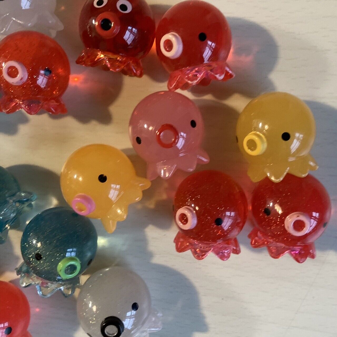 Takochu Octopus Mini Mascot Figure Toy Crystal Clear Transparent 16 Set Colorful