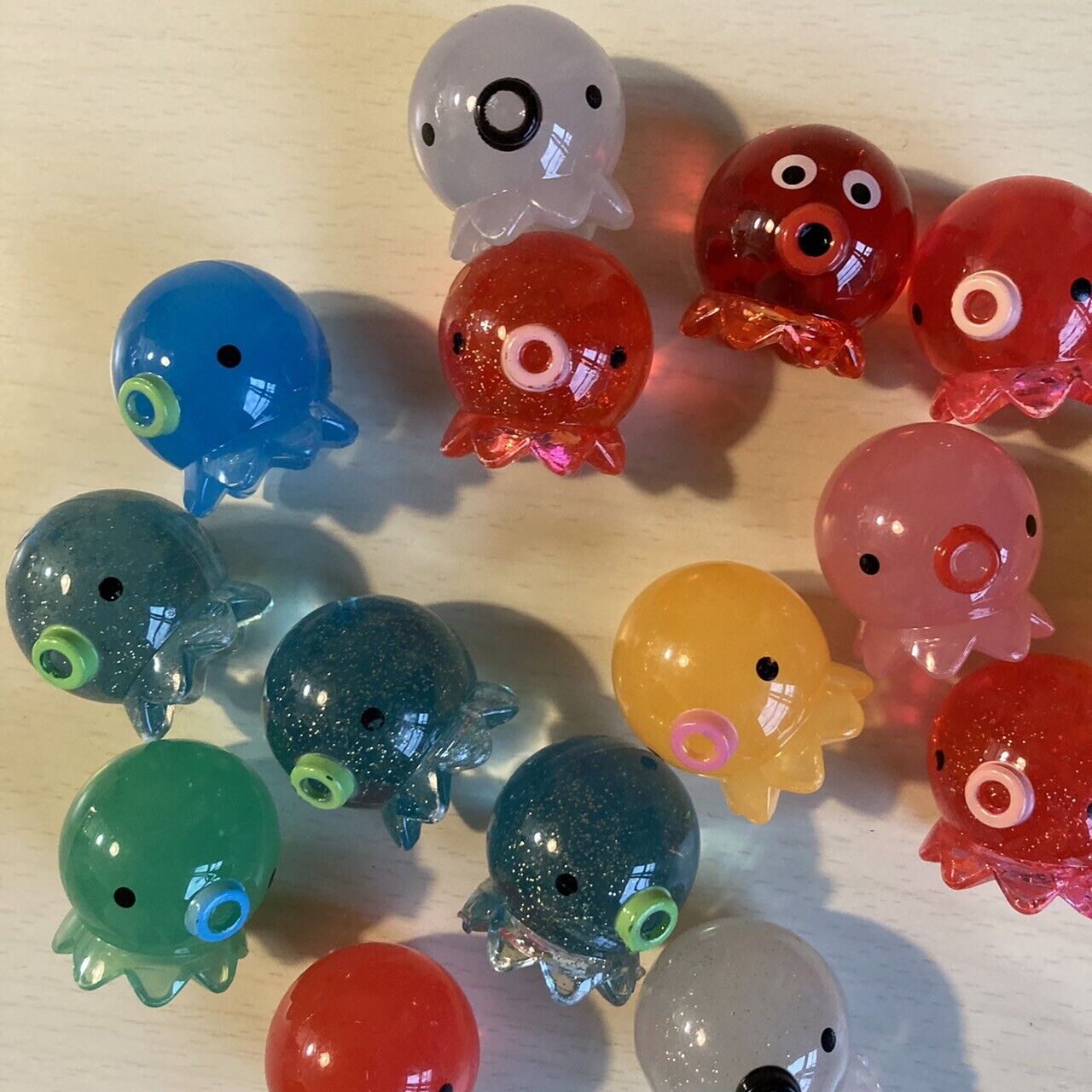 Takochu Octopus Mini Mascot Figure Toy Crystal Clear Transparent 16 Set Colorful