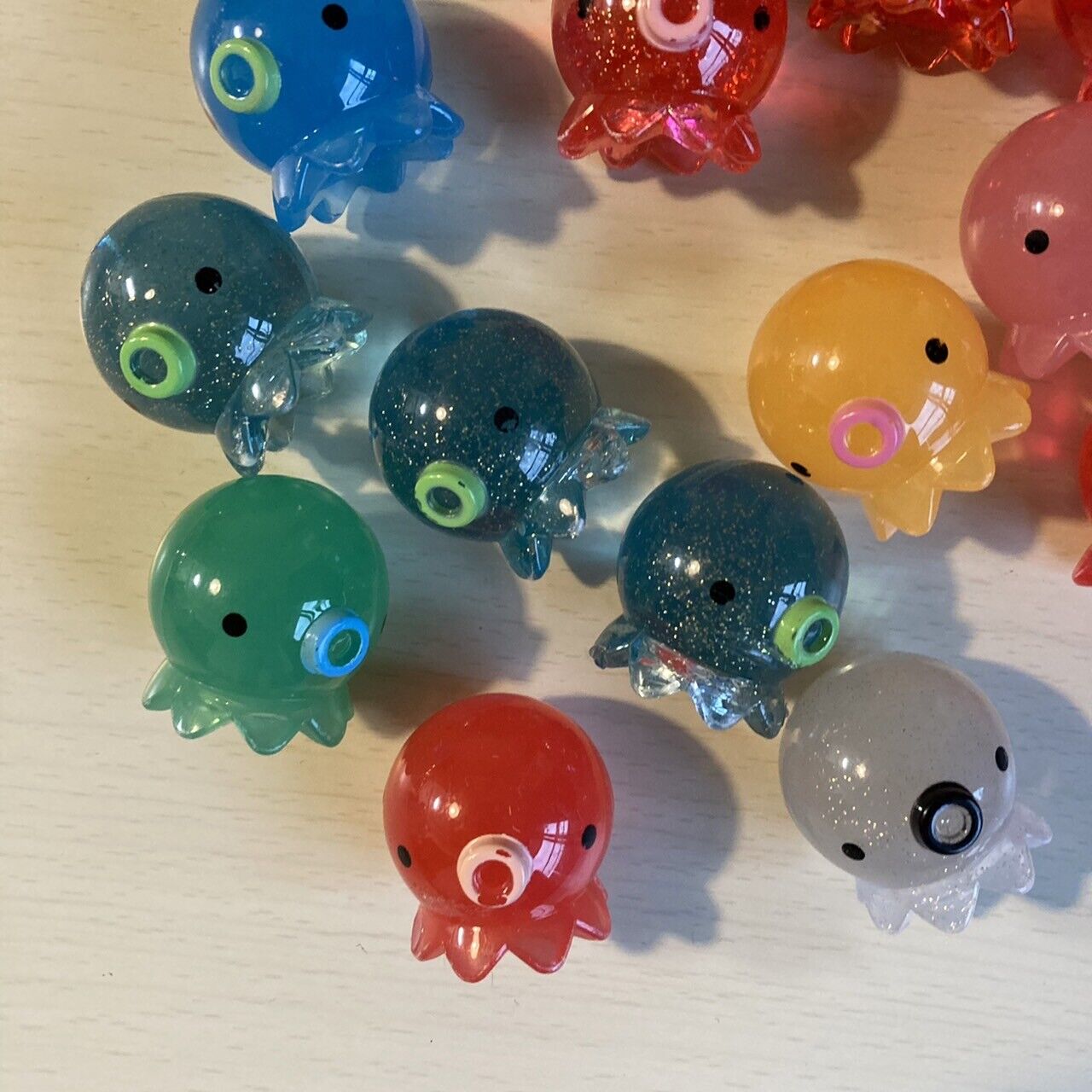 Takochu Octopus Mini Mascot Figure Toy Crystal Clear Transparent 16 Set Colorful