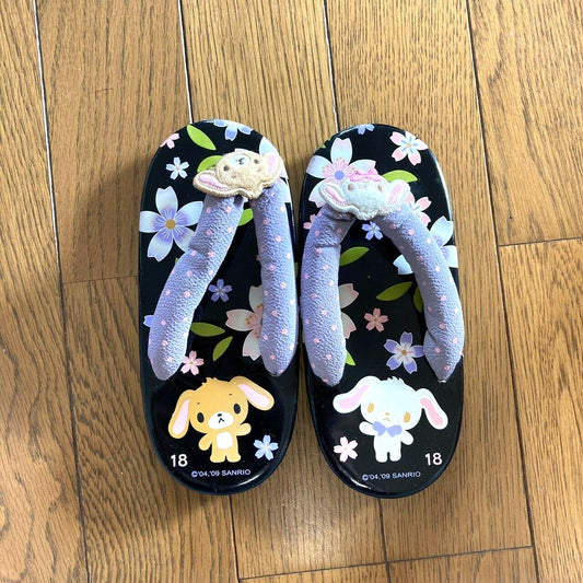 SugarBunnies Geta Japanese Traditional Shoes Clogs Slippers Sanrio Kids 18cm