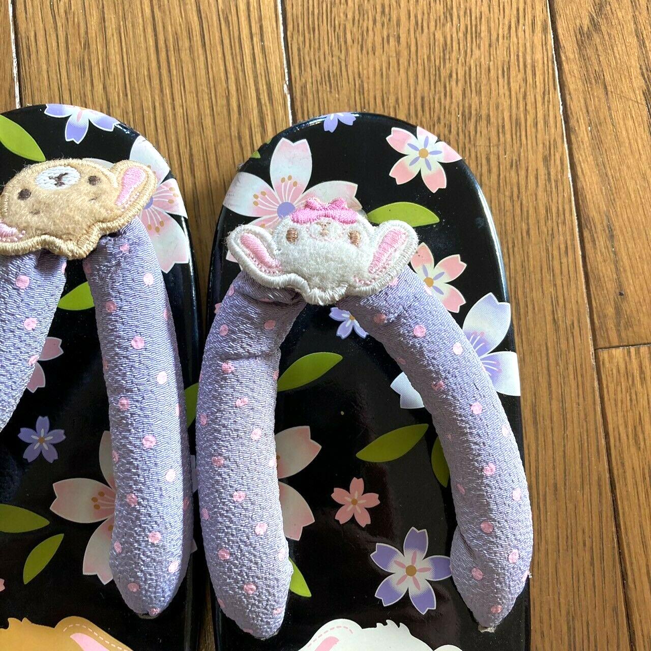 SugarBunnies Geta Japanese Traditional Shoes Clogs Slippers Sanrio Kids 18cm